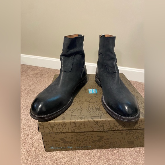 MOMA Mens Black Leather Ankle Boot - Picture 7 of 13